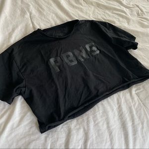 Alphalete Black Workout Crop Top - Proud But Never Satisfied